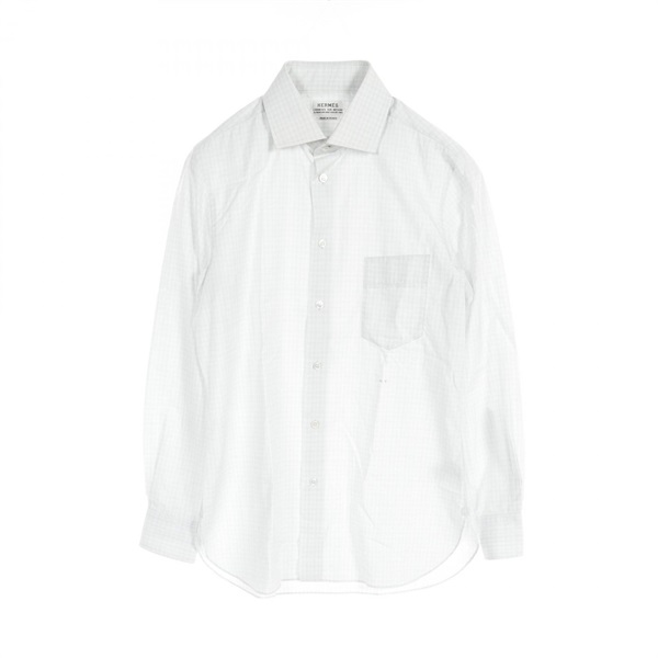 HERMES shirt blouse cotton Blue Used Women