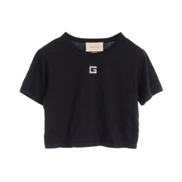 GUCCI Tops T-shirt cotton Black Used Women #XS