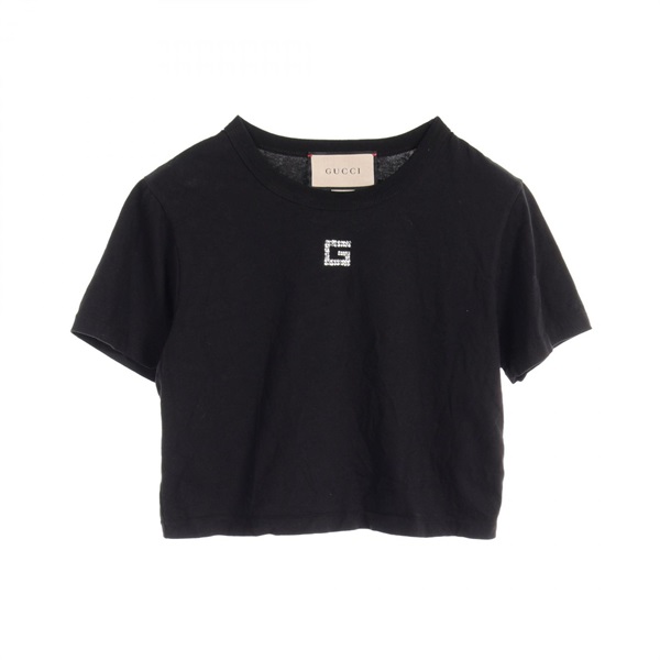 GUCCI Tops T-shirt cotton Black Used Women #XS
