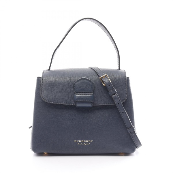 BURBERRY Camberley 2way Shoulder Hand bag leather Navy Used Women