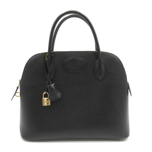 HERMES Bolide31 Hand bag Epsom Calfskin Leather GHW Noir Black Used Women