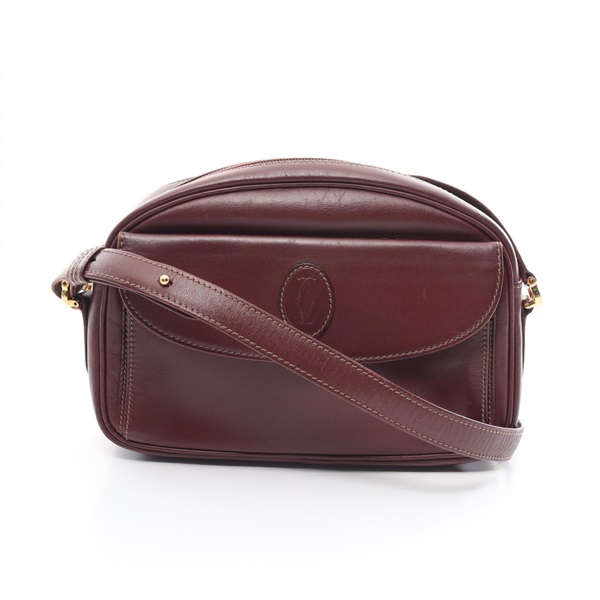 CARTIER Must Line Shoulder Bag L1000004 leather Bordeaux Used Women