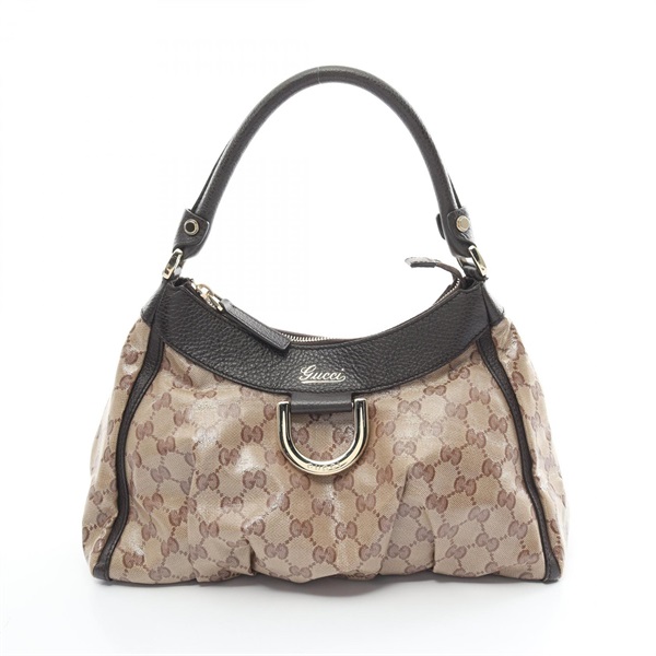 GUCCI Abby GG Crystal Shoulder Bag 265692 canvas leather Beige Brown Used Women