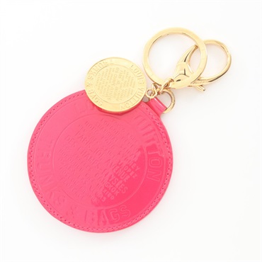 LOUIS VUITTON Porte cle rond T and B charm M93717 Patent leather GHW Pink Used