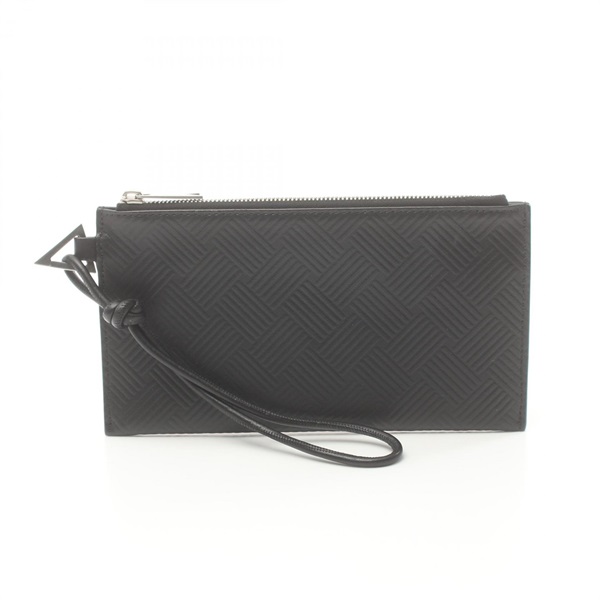 BOTTEGA VENETA Devos Intrecciato Pouch purse 667034 leather Black Used