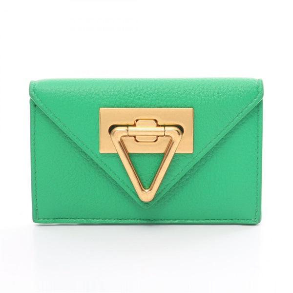 BOTTEGA VENETA Saint Germain Card Holder leather Green Used Women