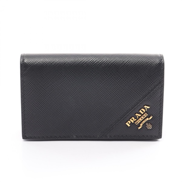 PRADA Card Holder 2MC122 Saffiano leather Black Used unisex