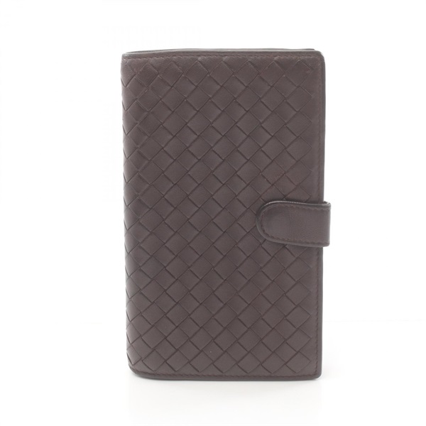 BOTTEGA VENETA Intrecciato bifold wallet purse leather Brown Used