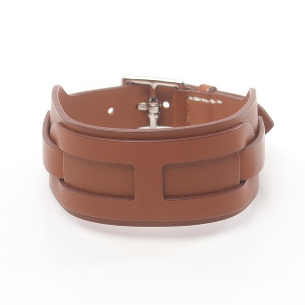 HERMES Etrivière Babour Bracelet leather Brown Used mens U SHW