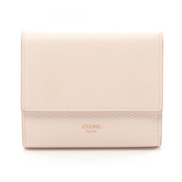 CELINE Small trifold wallet purse 10B573BEL leather Pink Used