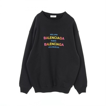 BALENCIAGA Sweatshirt 501980 cotton Black Multicolor Used mens #S