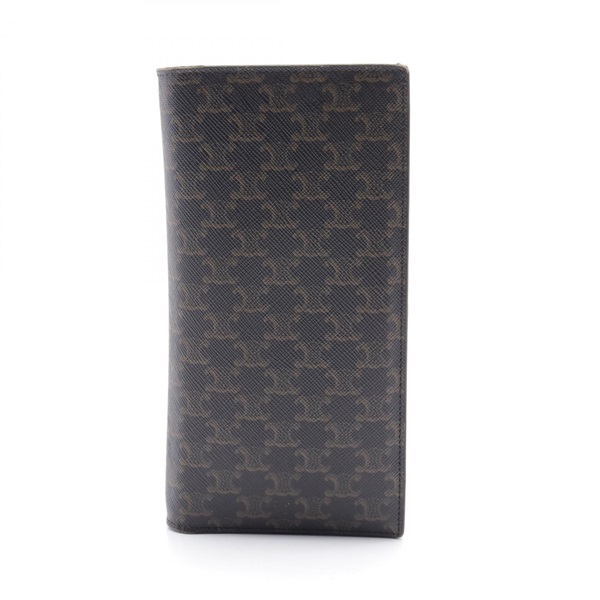 CELINE Triomphe Bifold long wallet 10C862 canvas Black Used