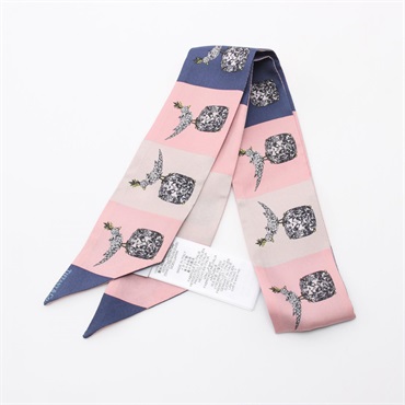 TIFFANY＆CO Bird on a Rock Ribbon long Scarf 72020901 silk Pink Multicolor Used