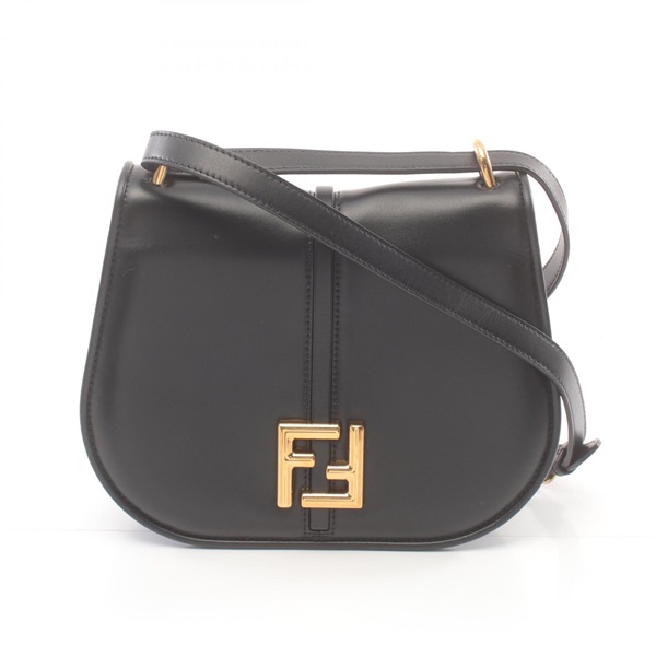 FENDI Cmon Medium Shoulder crossbody Bag 8BT366 leather Black Used