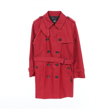 COACH Trench coat short LP size F34025 Cotton Polyester Red