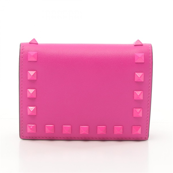 Valentino Garavani Rock studs wallet leather Pink Used Women