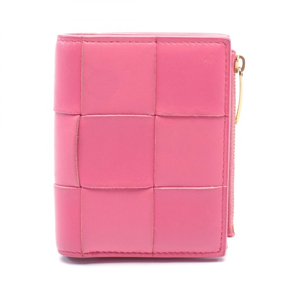 BOTTEGA VENETA Small Cassette Maxi Intrecciato wallet purse 742698 leather Pink