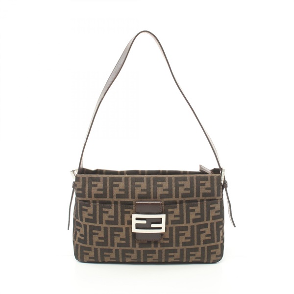 FENDI Zucca Shoulder Bag 26566 canvas leather Brown Used Women