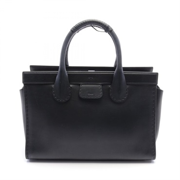 Chloe GRAND EDITH Hand Tote Bag leather Black Used Women