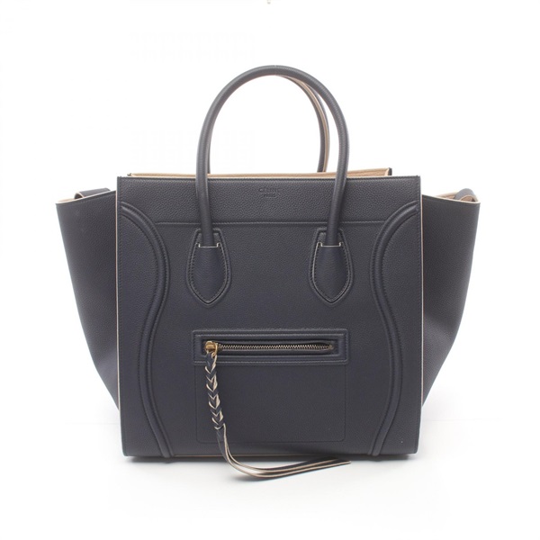 CELINE Luggage phantom Tote Hand Bag 169953AAF leather Navy Used Women