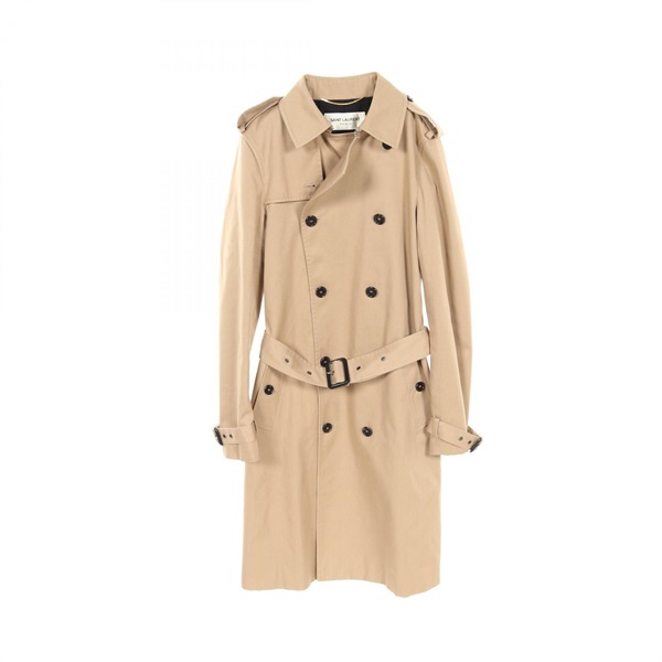 SAINT LAURENT PARIS Trench coat 507530 polyester Beige Used Women #36