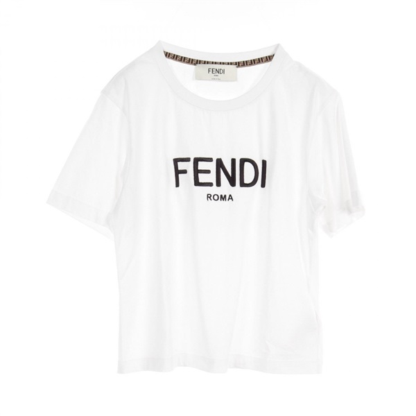 FENDI T-shirt cotton White Used Women #XXS