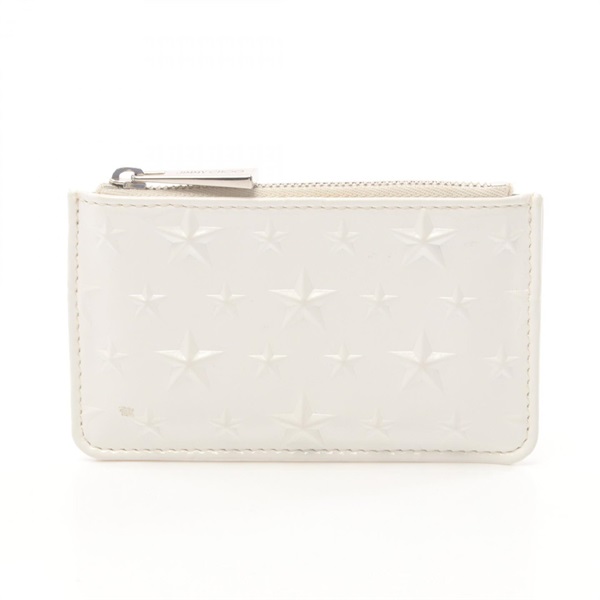 JIMMY CHOO NANCY coin purse wallet Patent Enamel leather White Used Women