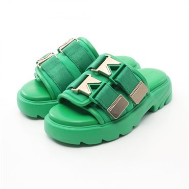 BOTTEGA VENETA FLASH Sandals Shoes 690097 leather Nylon Green Used Women #35