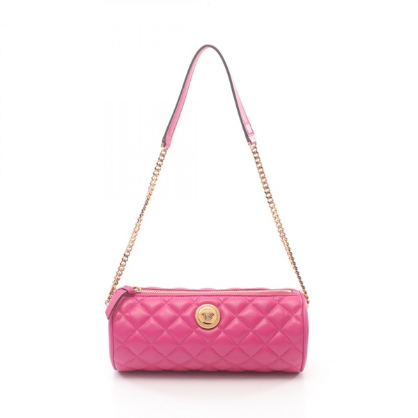 VERSACE Medusa Chain Shoulder Bag 1011781 leather Pink Used Women