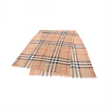 BURBERRY Vintage check Scarf 3743232 wool silk Beige Multicolor Used Women