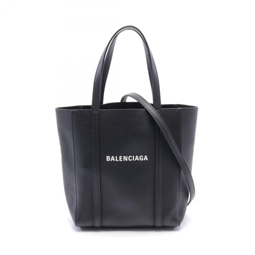 BALENCIAGA EVERYDAY XXS Tote shoulder crossbody Bag 551815 leather Black Used