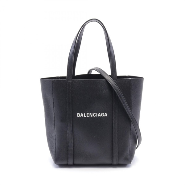 BALENCIAGA EVERYDAY XXS Tote shoulder crossbody Bag 551815 leather Black Used