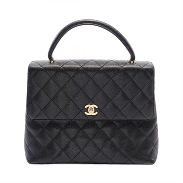 CHANEL Matelasse Handbag A12397 Caviar leather Grained Calf Black Used Women CC