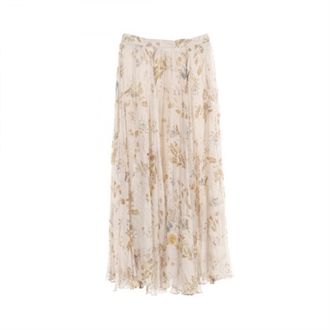 CELINE skirt 2J369365R silk Beige Multicolor Used Women size 34