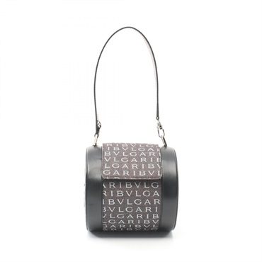 BVLGARI B-ZERO1 Hand shoulder bag canvas leather Black White Used