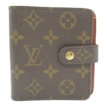 LOUIS VUITTON Compact Zip Bi-fold wallet Purse M61667 Monogram Used LV unisex