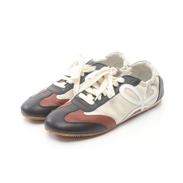 LOEWE Ballet Runner Anagram sneakers Shoes canvas leather Beige Used mens #42