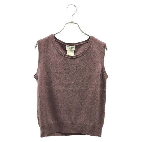 CHANEL knitwear Vest cashmere Purple Used Women size 44