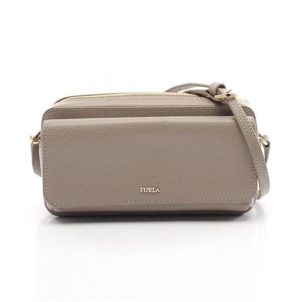 Furla Incanto Crossbody Shoulder Bag leather Beige Used Women