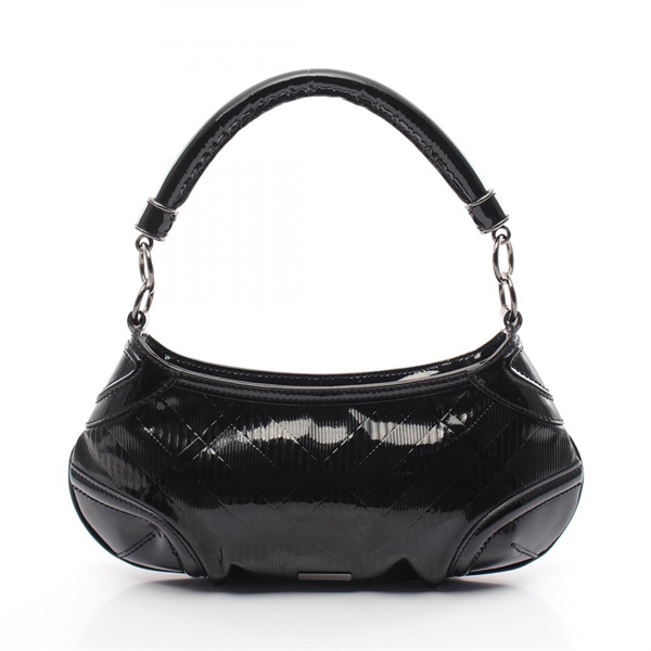 BURBERRY Handbag Patent leather Black Used Women SHW