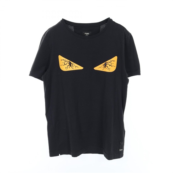 FENDI Monsters Angry Bugs T-shirt FY0894 A28J cotton Black Yellow Used mens S