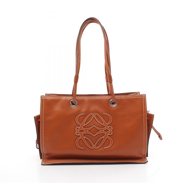 LOEWE anagram Tote shoulder Bag 323.64.002 leather Brown Used