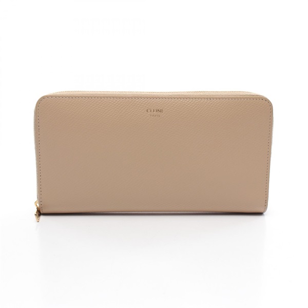 CELINE Large zipped wallet Around long purse 10B553BEL leather Beige Used