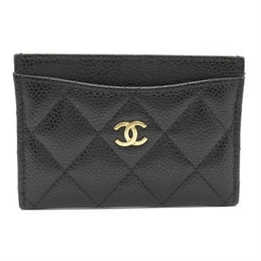 CHANEL Matelasse Card Case holder AP0213 Grained Calf Black Used