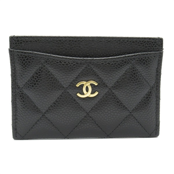 CHANEL Matelasse Card Case holder AP0213 Grained Calf Black Used