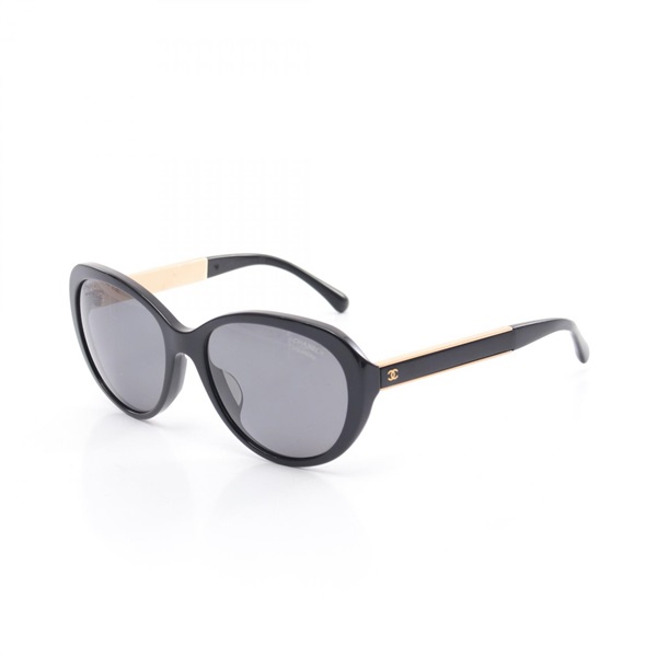 CHANEL COCO Mark sunglasses 5269-A Plastic Metal GHW Black Gold Used Women CC