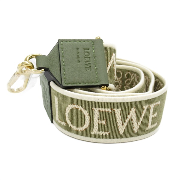 LOEWE Anagram Shoulder Strap logo C073T87X17 canvas Green Used Women GHW