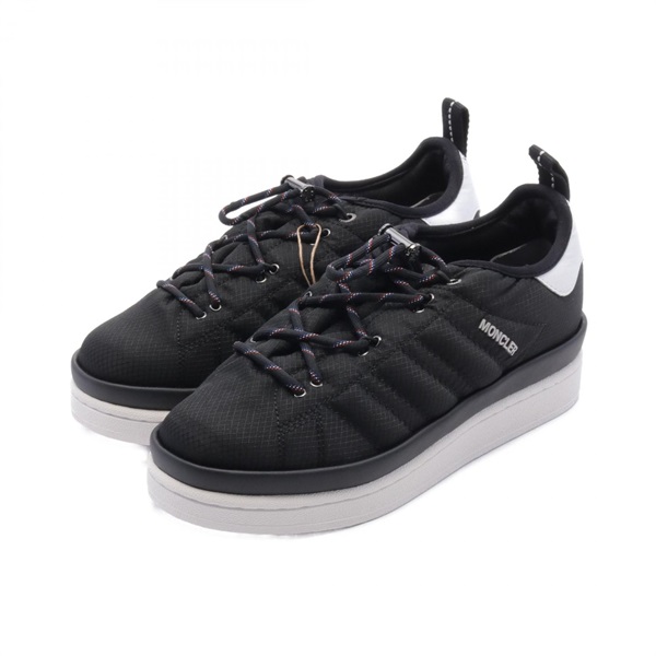 MONCLER adidas CAMPUS sneakers IG7868 Nylon leather Black Used Women US#5 1/2