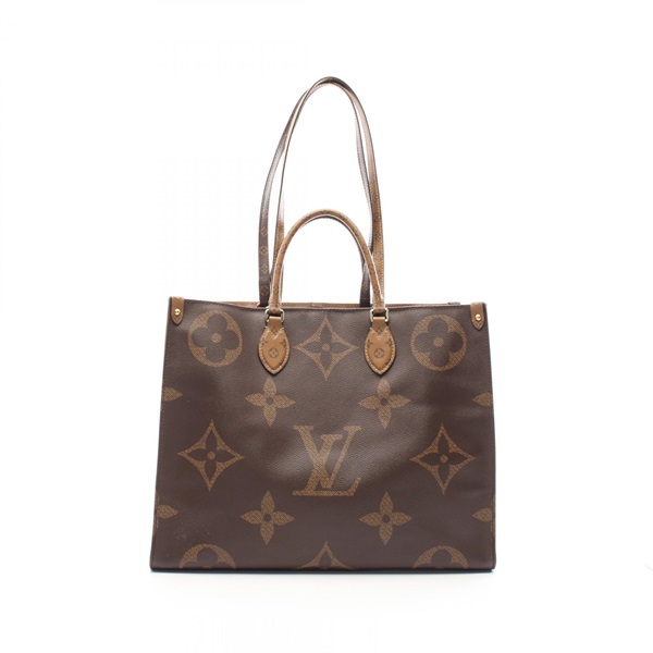 LOUIS VUITTON On-the-go GM Tote Bag M44576 Monogram Giant Reverse Beige Used