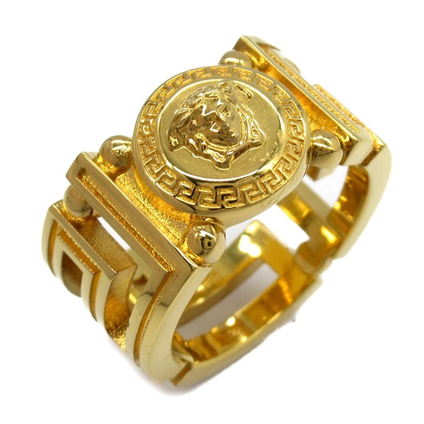 VERSACE Medusa Greca Ring Metal GHW Used #19